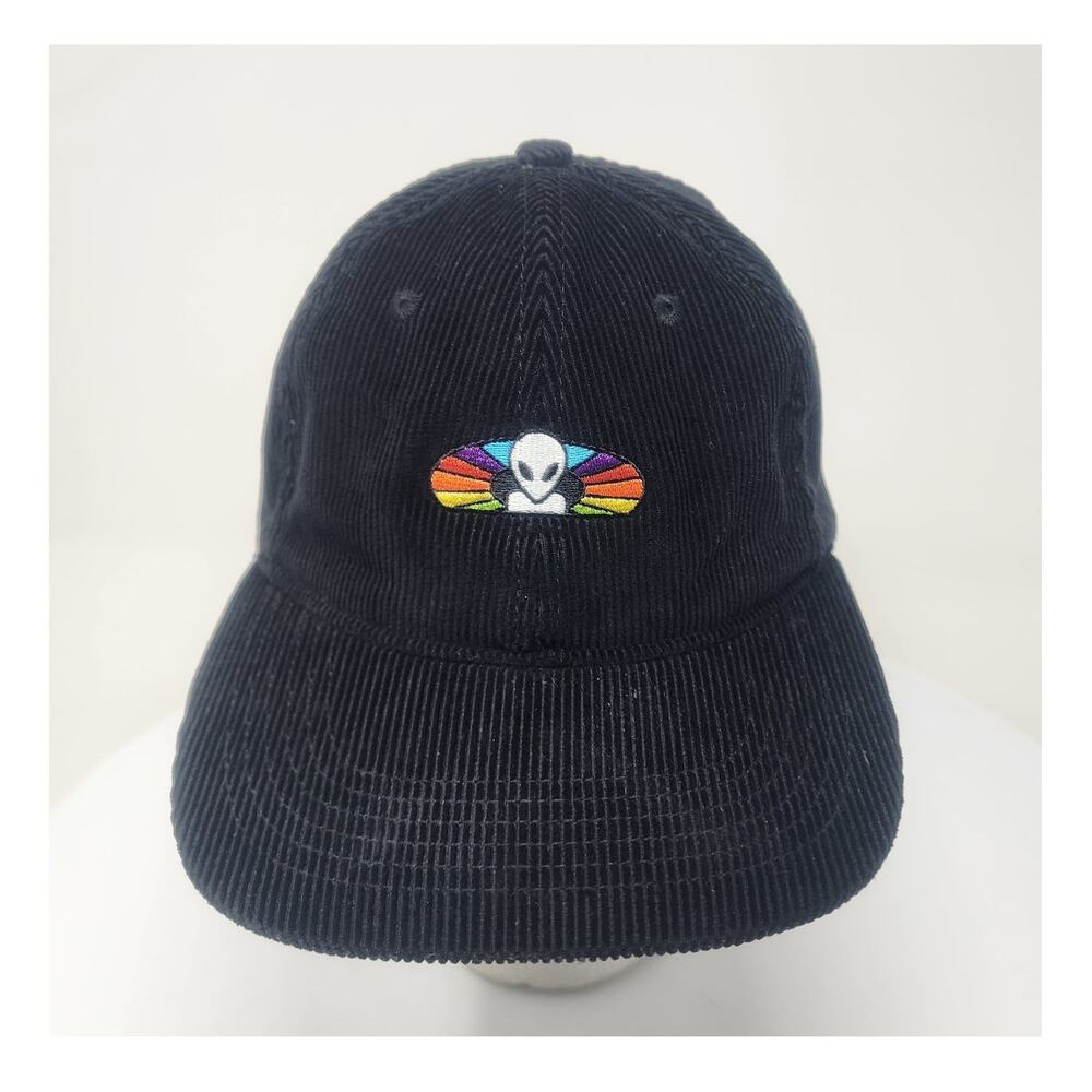 Alien Workshop Spectrum Corduroy Skate Hat Adjustable Black Embroidered Rainbow